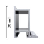 cadre affleurant aluminium épaisseur 3 mm